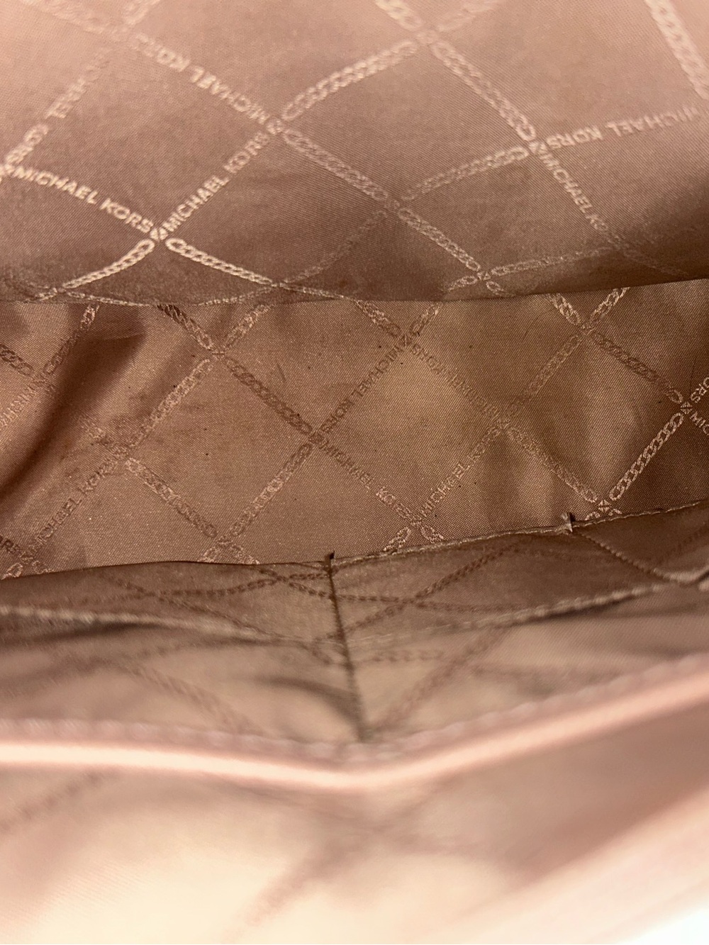 Michael Kors Brown Signature Tote with Light Pink Trim - Picture 4 of 5
